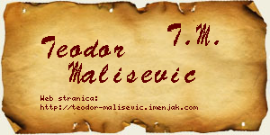 Teodor Mališević vizit kartica